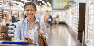 A woman shopping at Costco.