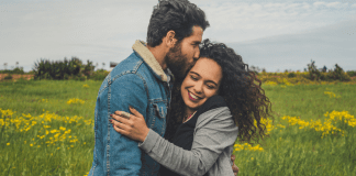 How I Met Your Father: Absence Makes the Heart Grow Fonder A couple embracing in a field.