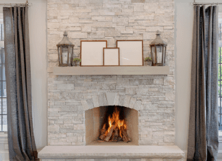 A DIY fireplace.