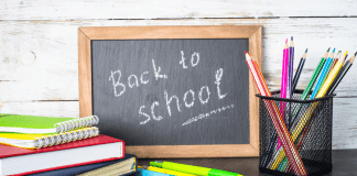 Back to School: Transition Tips From a Teacher Back to school sign with supplies.