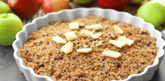 Oatmeal Apple Crisp An oatmeal crisp out of the oven.