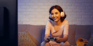 Online Love, Nerdy Edition A woman playing video games.