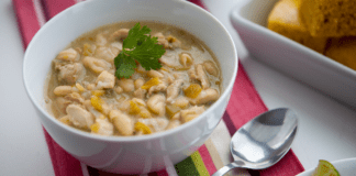 White Chicken Chili: A March Madness Recipe A bowl of white chicken chili.