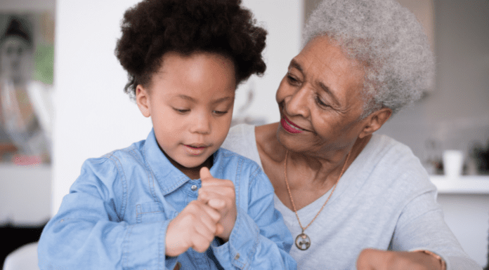 Putting the “Grand” in Grandma Grandma with her grandson.