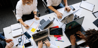 People working in an office.