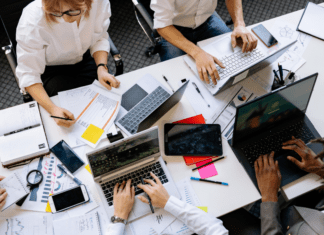 People working in an office.