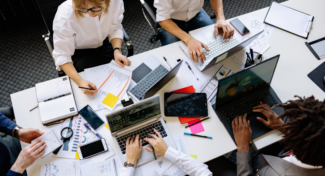 People working in an office. 