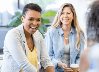 Women at a PTA meeting.