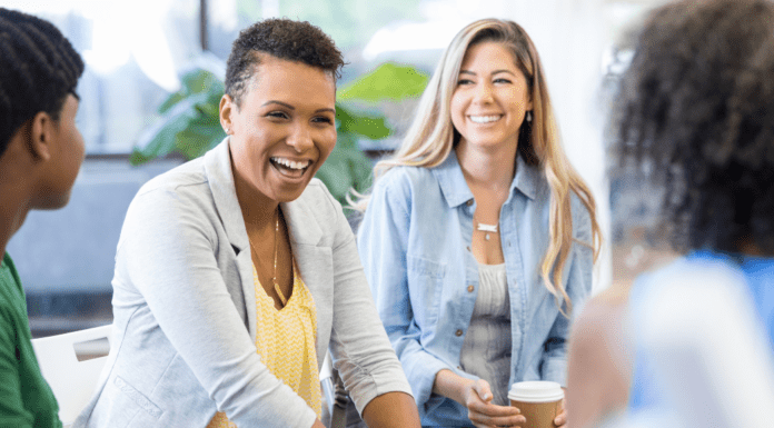 Women at a PTA meeting.