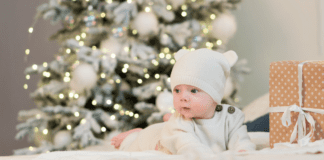 Surprise! A Christmas Baby A Christmas baby under the tree.
