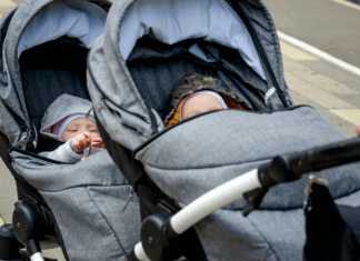 Tips for Upgrading to a Double Stroller Babies in a double stroller.
