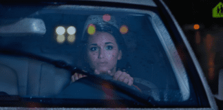 Driving in the dark.