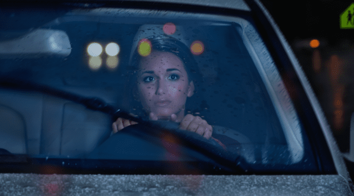 Driving in the dark.