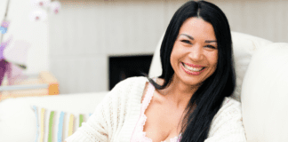 A woman in her last year of her 40s.