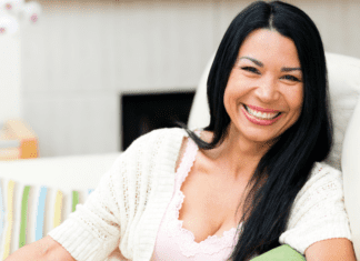 A woman in her last year of her 40s.