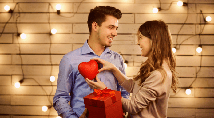 A couple on Valentine's Day.