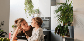 The Words We Choose A mother talking to her son.