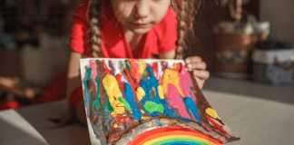 Melting crayons for a spring craft.