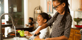 How I Got My Kids to Help with the Housework (and Regained Some of My Sanity) Girls doing chores.
