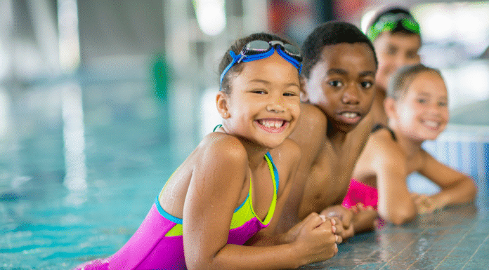 Children at a swim class.