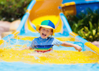 Indoor Water Parks: Which Destination Makes the Biggest Splash? A kid on a water slide.