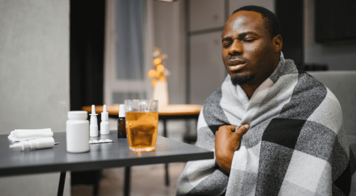 A man with a cold.