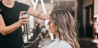 A Mummy’s Night Out at Drybar White Plains A woman getting her hair done at a salon.