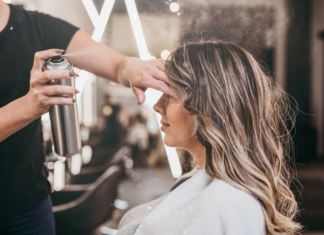 A Mummy’s Night Out at Drybar White Plains A woman getting her hair done at a salon.