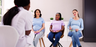Judgement-Free Classes: The Parent Collective Pregnant women in a parenting class.