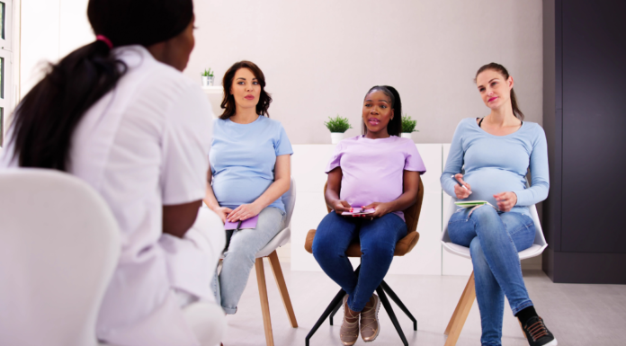 Judgement-Free Classes: The Parent Collective Pregnant women in a parenting class.