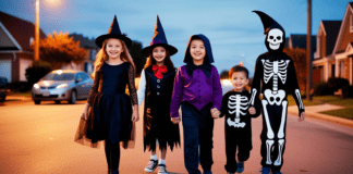 Celebrating Halloween.