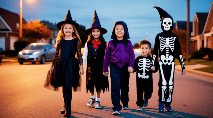Celebrating Halloween.