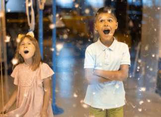 Children in awe at a children's museum.