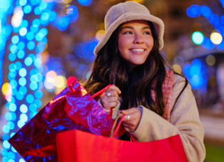 Celebrate the Holiday Season with Cross County Shopping Center A woman holiday shopping.