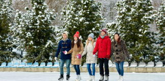 Ice skating.