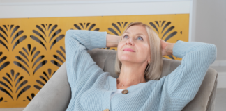 A woman relaxing.