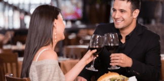 2020 Date Night Guide {the best restaurants in Westchester County} A couple at a date night restaurant spot.