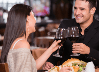 2020 Date Night Guide {the best restaurants in Westchester County} A couple at a date night restaurant spot.