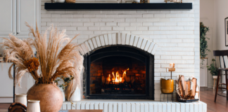 DIY Limewash Fireplace for UNDER $60 A limewash fireplace.