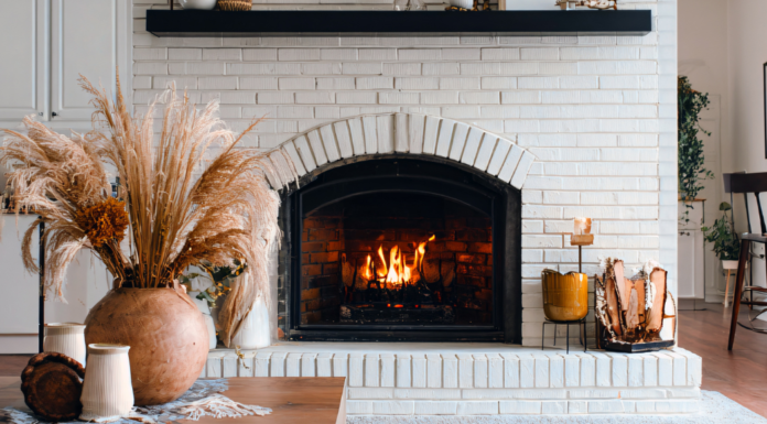 DIY Limewash Fireplace for UNDER $60 A limewash fireplace.