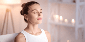 Just Five Minutes a Day of Meditation A woman meditating.