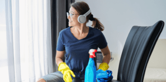 Press Play and Escape Listening to audiobooks while doing household chores.