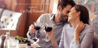 2022 Date Night Guide {the best restaurants in Westchester County} A couple on a date at a restaurant.