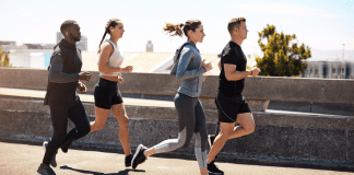 Men and women in a running club.