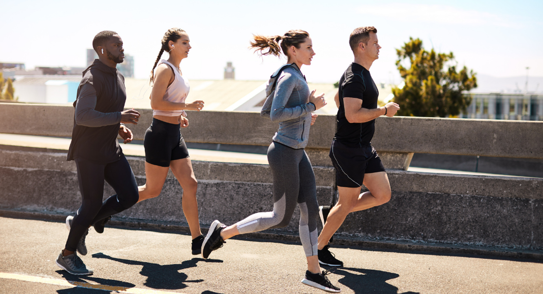 Men and women in a running club. 