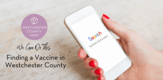 We Can Do This – Finding a Vaccine in Westchester County searching Westchester vaccine locations on a phone.