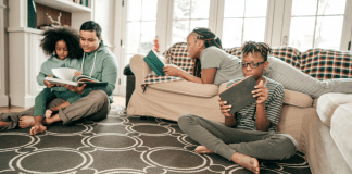 A family reading.