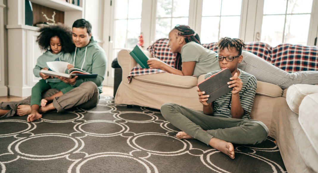 A family reading.