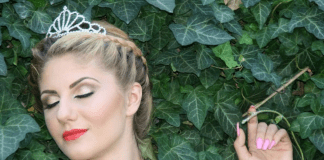 A woman wearing a tiara.