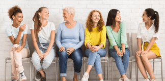A diverse group of women.